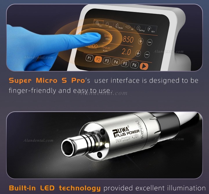 Pluspower® Super Micro S Pro Dental Brushless Electric Endo Motor (PREP/ENDO Mode 2in1)